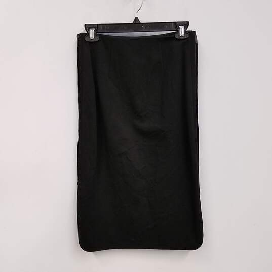 Womens Black Side Zip Knee Length Slit Straight & Pencil Skirt Size 2 image number 2