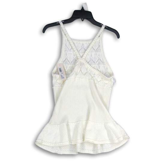 NWT Rebecca Taylor Womens White Lace Halter Neck Sleeveless Tank Top Size XL image number 2