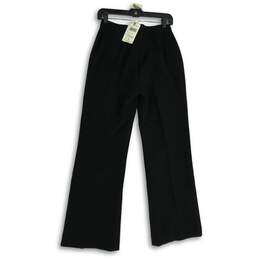 NWT Oscar De La Renta Womens Black Flat Front Straight Leg Dress Pants Size 4 alternative image