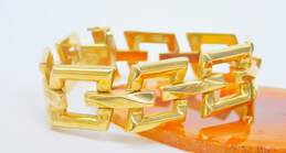 Milor 14K Gold Puffed Slanted Squares Chunky Link Chain Bracelet 24.2g alternative image