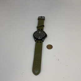 IOB Designer Stuhrling Green Leather Strap Round Dial Analog Wristwatch