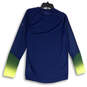 Mens Blue Long Sleeve Crew Neck Fitted Heat Gear Athletic T-Shirt Size S image number 2