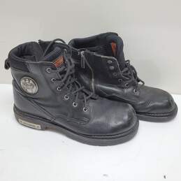 Harley Davidson Black Leather Ankle Boots