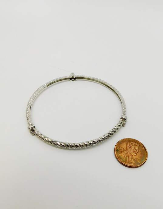 Judith Ripka Sterling Silver CZ Cable Bangle Bracelet 14.5g image number 4