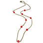 Designer J. Crew Gold-Tone Long Faceted Tube Link Chain Beaded Necklace image number 2