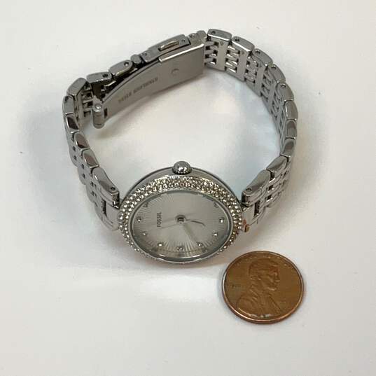 Designer Fossil ES3345 Silver-Tone Stainless Steel Analog Quartz Wristwatch image number 3