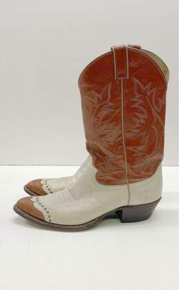 Justin Men's Tan/Brown Leather Cowboy Boots Sz. 12D alternative image