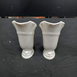 Set of 2 Small Lenox Ivory Colored Cornucopia Vases alternative image