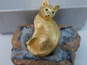Vintage Christian Dior Green Icy Rhinestone & Gold Tone Cat Brooch With Box 51.1g image number 1