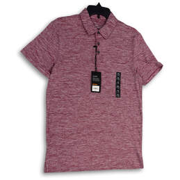 NWT Mens Pink Heather Luxury Short Sleeve Spread Collar Polo Shirt Size S