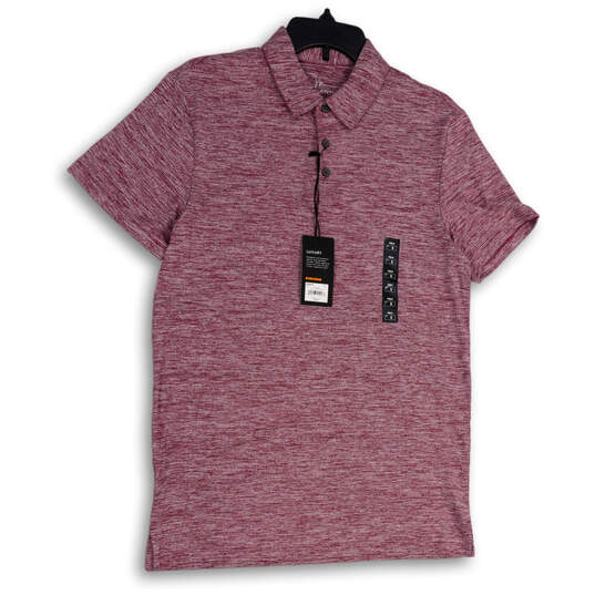 NWT Mens Pink Heather Luxury Short Sleeve Spread Collar Polo Shirt Size S image number 1