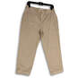 NWT Womens Tan Flat Front Slash Pocket Signature Fit Capri Pants Size 6 image number 1