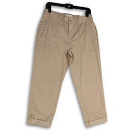 NWT Womens Tan Flat Front Slash Pocket Signature Fit Capri Pants Size 6