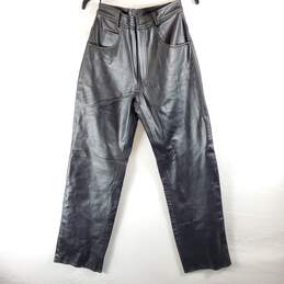 Xelement Women Black Leather Pants Sz 30 alternative image