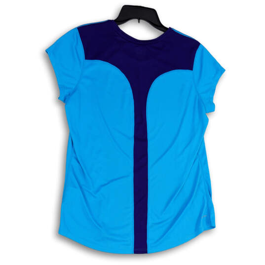 NWT Womens Blue Dri-Fit Running Short Sleeve Round Neck T-Shirt Size XL image number 2