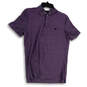 Womens Purple Collared Short Sleeve Side Slit Polo Shirt Size Medium image number 1