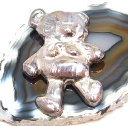 Taxco Mexico 925 Puffed Repousse Teddy Bear Pendant Brooch 8.9g