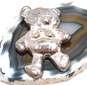 Taxco Mexico 925 Puffed Repousse Teddy Bear Pendant Brooch 8.9g image number 1