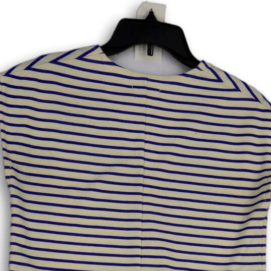 Womens White Blue Striped V-Neck Sleeveless Pullover Mini Dress Size XS image number 4