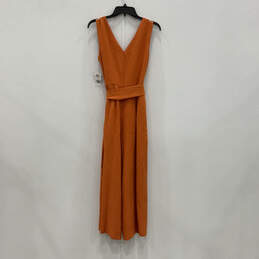 NWT Womens Orange Sleeveless V-Neck Back Zip One-Piece Jumpsuit Size 6 alternative image