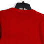 Womens Red Long Sleeve Knitted Crew Neck Pullover Sweater Size Medium image number 4