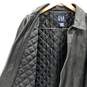GAP Black Leather Full Zip Insulated Jacket Men's Size L image number 3
