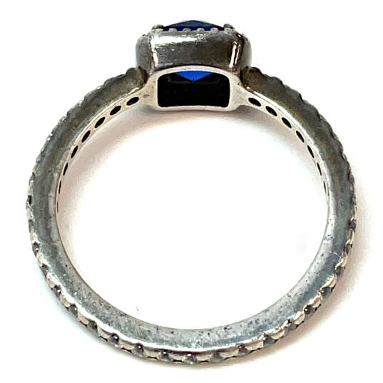 Designer Pandora S 925 ALE 56 Sterling Silver Blue Topaz Halo Band Ring image number 3