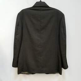 Mens Gray Wool Single Breasted Long Sleeve Blazer Jacket Size 39S