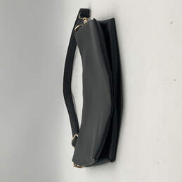 Womens Black Leather Classic Single Adjustable Strap Zipper Shoulder Bag alternative image