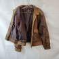 Size XL Brown Leather Zipper Front Coat image number 3