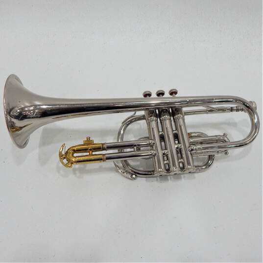 King Brand Tempo Model B Flat Cornet w/ Case and Mouthpiece image number 3