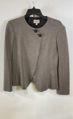 Armani Collezioni Women Brown Asymmetrical Wool Cardigan Sz 8