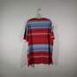 Mens Striped Knitted V-Neck Short Sleeve Pullover T-Shirt Size XXL image number 2