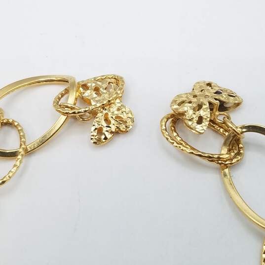 18K Gold Oval Link Butterfly Charm Bracelet Damage 7.1g image number 5