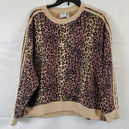 Adidas Women Brown Leopard Sweatshirt L