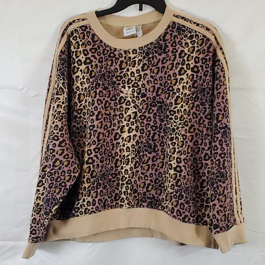 Adidas Women Brown Leopard Sweatshirt L image number 1