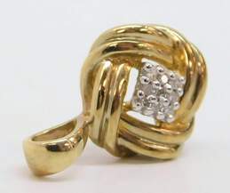 Elegant 10k Yellow Gold Diamond Accent Love Knot Pendant 1.8g alternative image