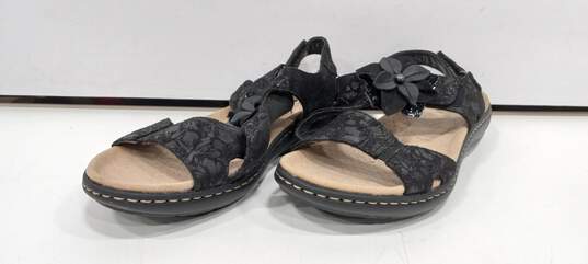 Clarks Women's Black Suede Sandals Size 8.5 image number 1