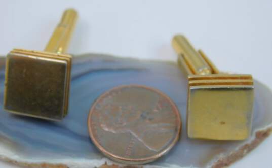 Christian Dior Gold Tone Layered Square Cufflinks 11.8g image number 6