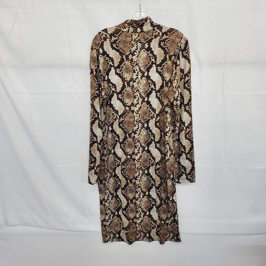 Leith Beige Snake Patterned Midi Dress WM Size XL image number 2