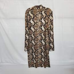 Leith Beige Snake Patterned Midi Dress WM Size XL alternative image