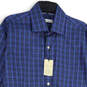 NWT Mens Blue Plaid Crown Ease Stretch Long Sleeve Button-Up Shirt Size L image number 3