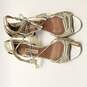 Tabitha Simmons Leather Strappy Heels Silver 6.5 image number 6