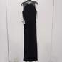 Adrianna Papell Women's Sleeveless Long Black Formal Beaded Shoulders Dress Size 8 image number 3