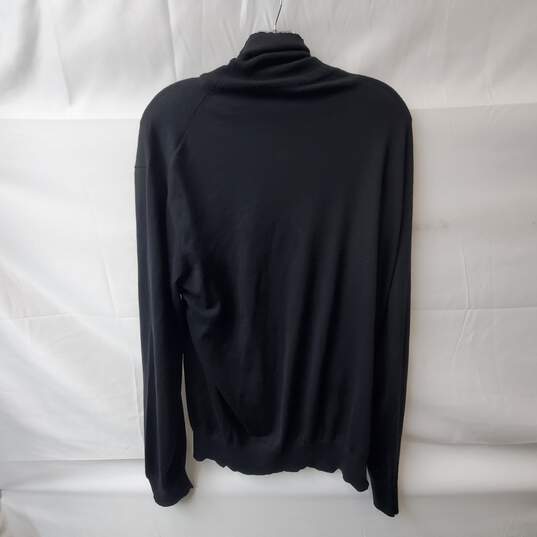 Ermenegildo Zegna Black Cashmere Silk Blend Knit Turtleneck Sweater image number 2