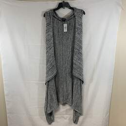 Women's Grey Marled Torrid Hooded Drape Vest, Sz. 2