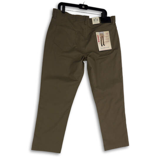 NWT Mens Brown Flat Front Stretch Straight Leg Chino Pants Size 36X29 image number 2