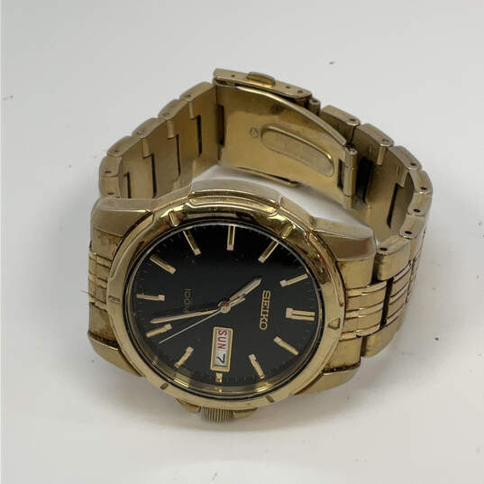 Designer Seiko Gold-Tone Dial Stainless Steel Quartz Analog Wristwatch image number 2