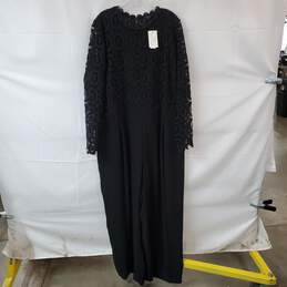Eloquii Black Open Knit Jumpsuit WM Size 24 NWT