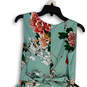 NWT Womens Green Floral Round Neck Knee Length Fit And Flare Dress Size L image number 4